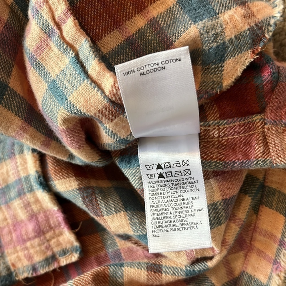 Lucky Brand Plaid Button Front Raw Hem Tunic Shacket Size XS NWT - Picture 9 of 11